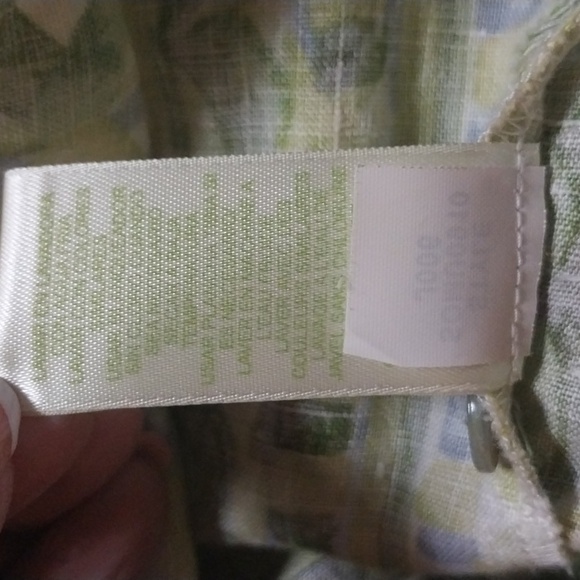 Sigrid Olsen Linen Patterned Long Sleeve Button Down Shirt Top Size M - Picture 8 of 8